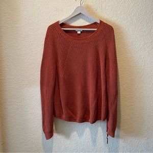 Sundance burnt orange 1 side tie pullover tunic length sweater, L